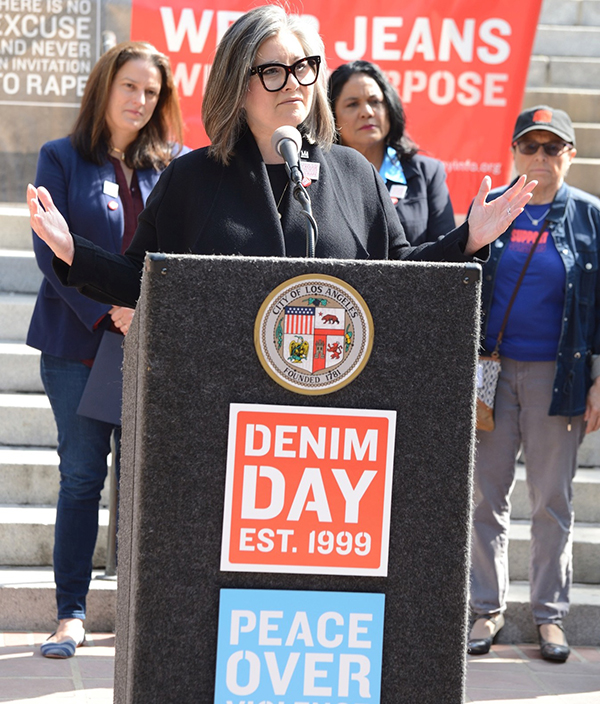 Officials take part in City Hall Denim Day observance