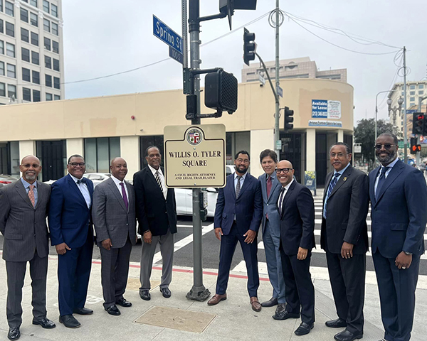 Noted lawyer honored with downtown intersection