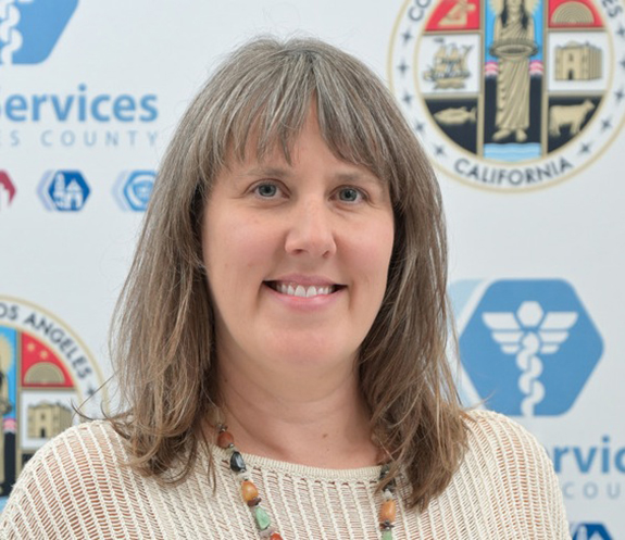 A photo of new L.A. county homeless services leader Sarah Mahin