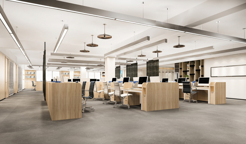 A photo showing an empty office.