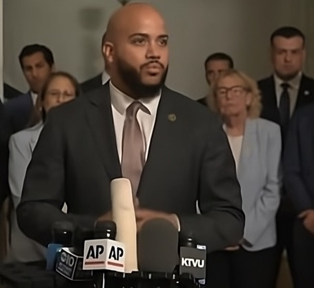 Assemblyman Isaac Bryan, vice chair of the California Legislative Black Caucus, spoke at the Historic Governor’s Mansion in Sacramento Aug. 8